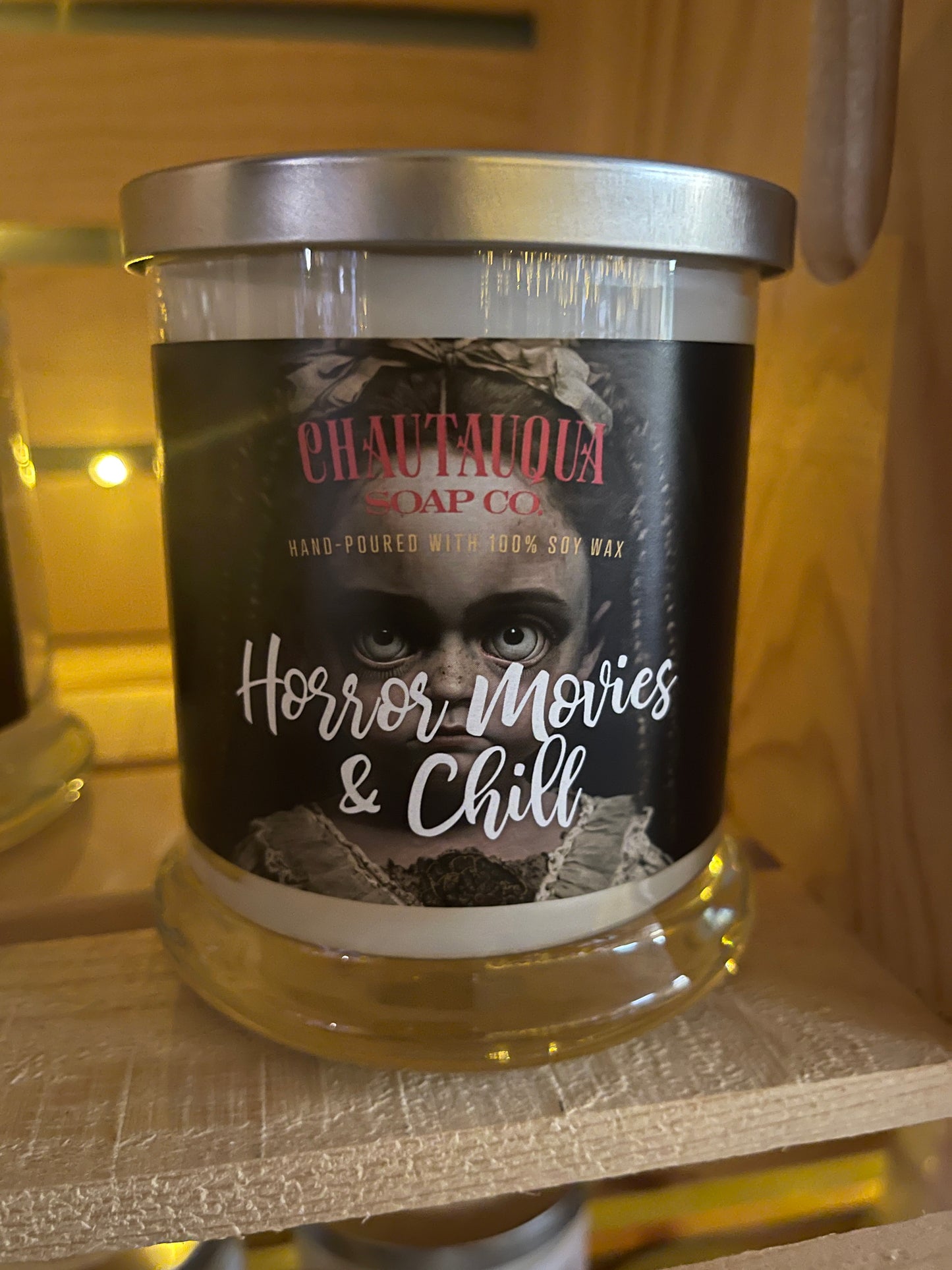 Horror Movies & Chill Wood Wick Candle