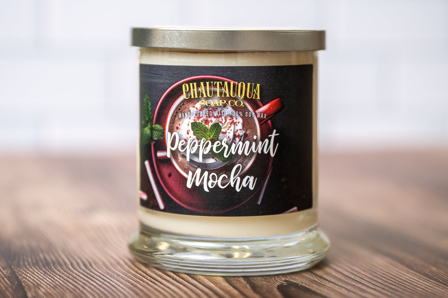 Peppermint Mocha Wood Wick Candle