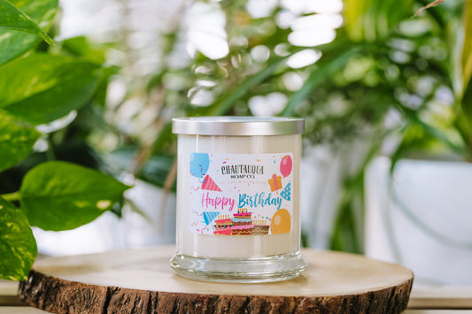 Happy Birthday Wood Wick Soy Wax Candle